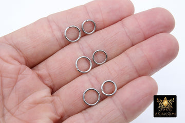 Stainless Steel Silver Jump Rings, 9 mm or 10 mm Strong Rings #2374, Open Rings